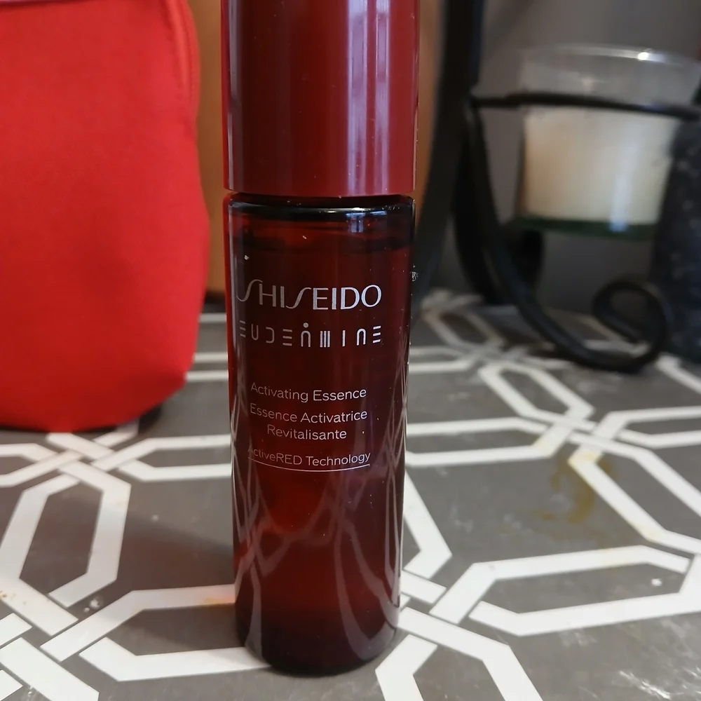 Shiseido Skincare Trio with Pink Red Cosmetic Pouch
